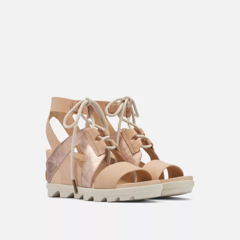 [Sorel] Joanie II Ankle Lace Sandal in Rose Gold Natural Tan